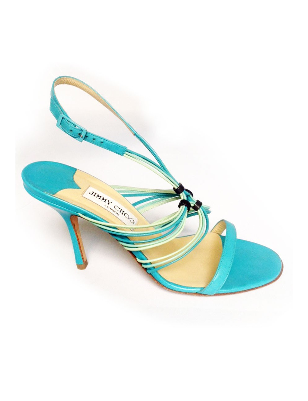 Sandales hautes en cuir tourquoise JIMMY CHOO Taille 38,5