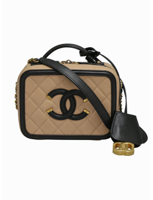 Mini vanity bandoulière Chanel bicolore