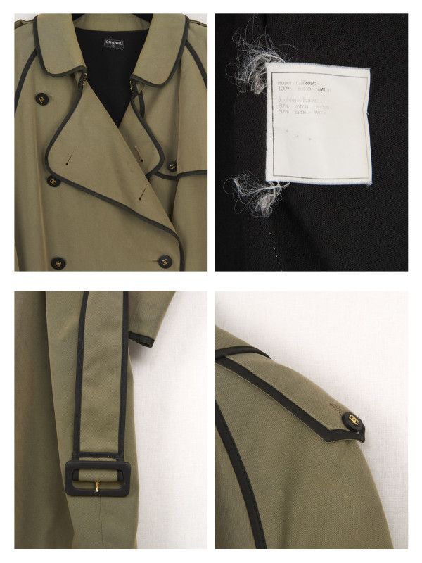Trench Chanel kaki 1996-1998 T40