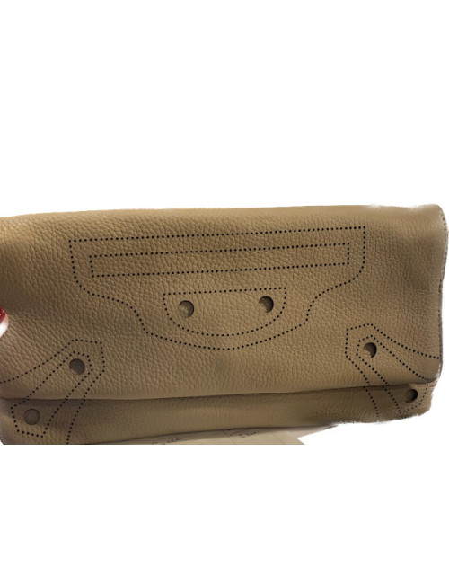 Sac Baleenciaga cuir grainé taupe