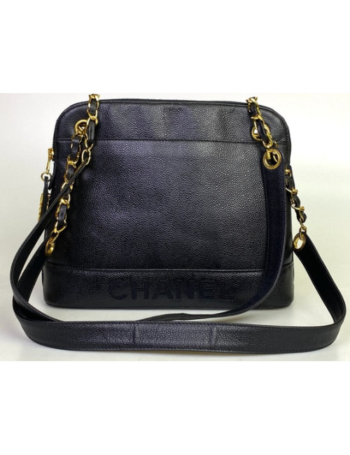 Sac porté épaule en caviar noir Chanel