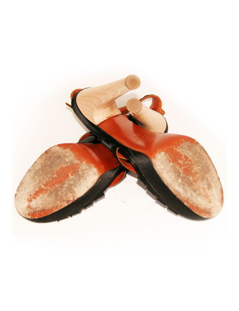 Sandales hautes en satin noir LANVIN Taille 38,5