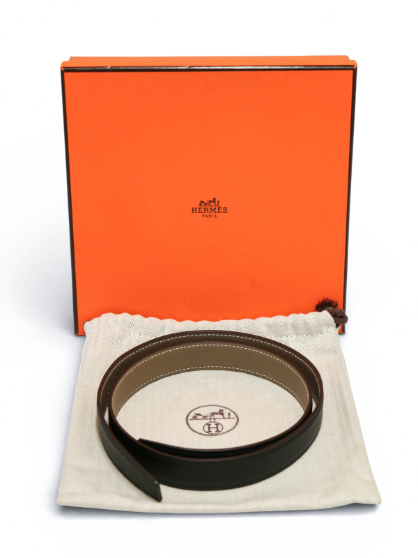 Ceinture HERMES réversible taupeT 75