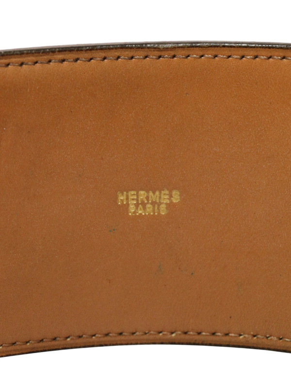 Grosse ceinture CDC vintage Hermès cuir box noir