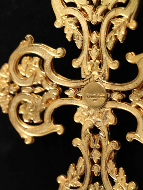 Sautoir Marguerite de Valois croix améthyste