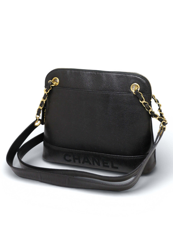 Sac porté épaule en caviar noir Chanel
