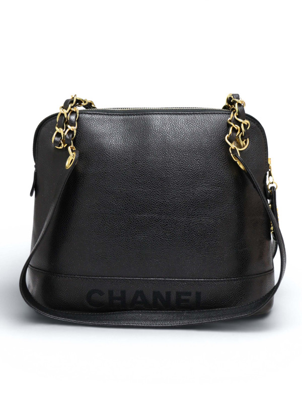 Sac porté épaule en caviar Chanel noir