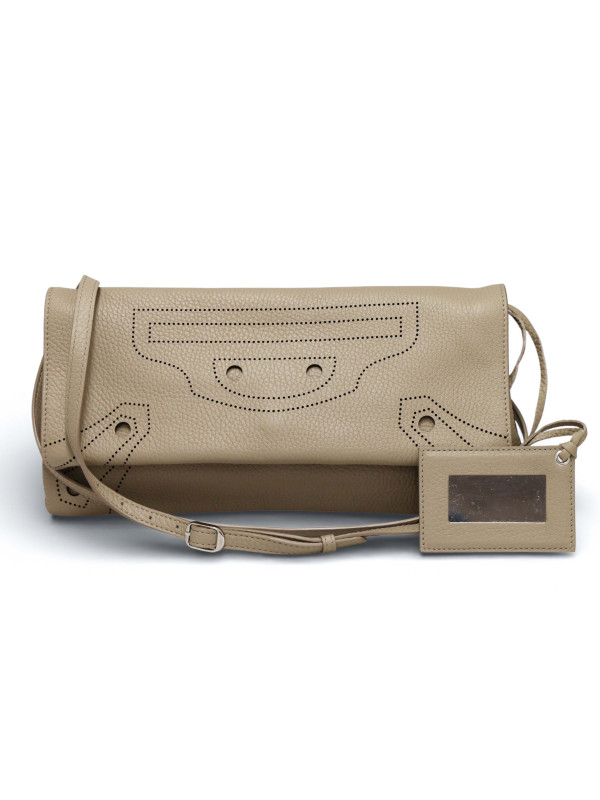 Sac Baleenciaga cuir grainé taupe