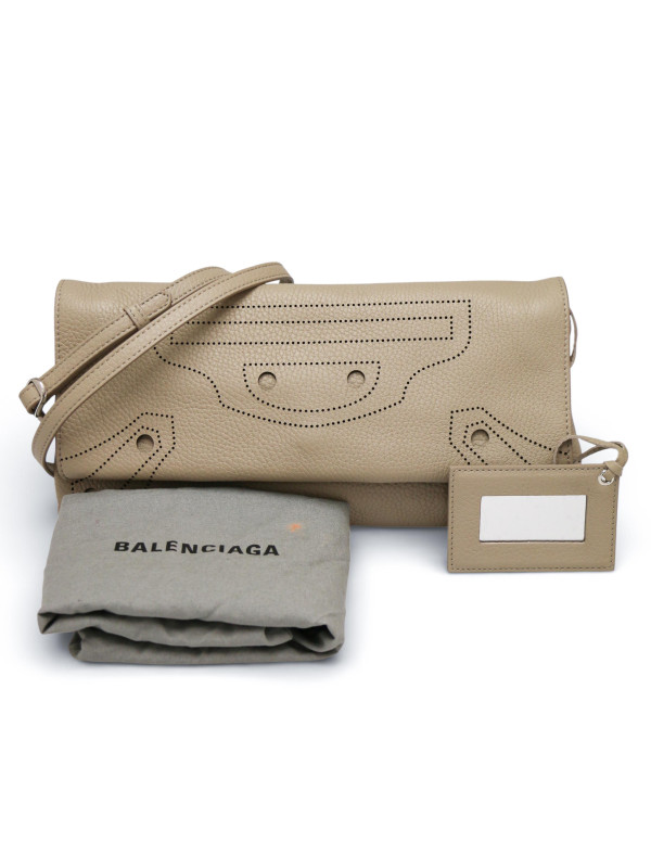 Sac Baleenciaga cuir grainé taupe