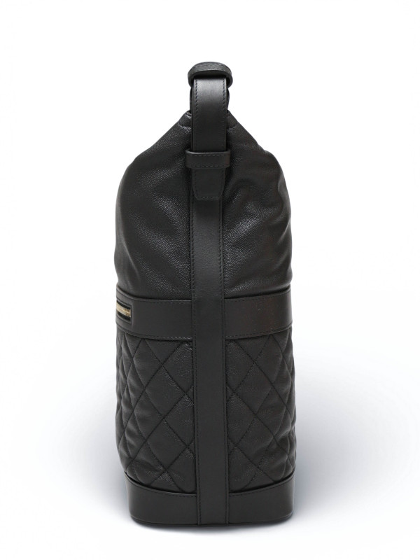 Sac Hobo Chanel cuir grainé noir