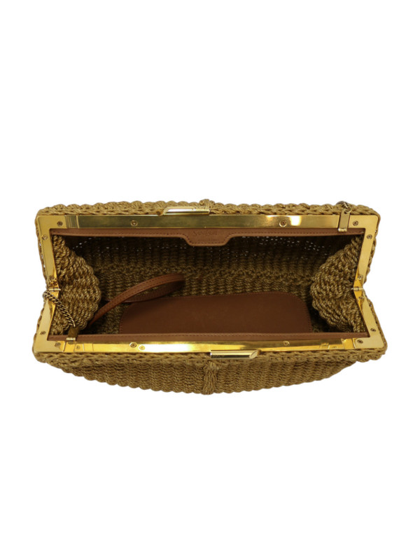 Pochette Saint Laurent cordage marron