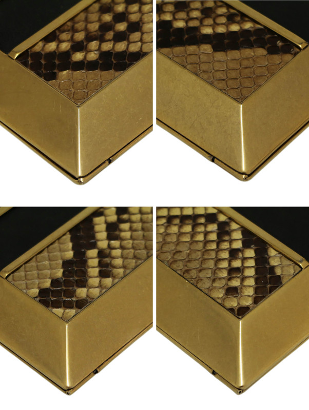 Minaudière Saint Laurent python et laiton