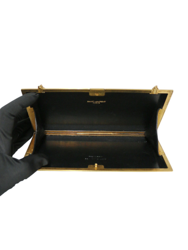 Minaudière Saint Laurent python et laiton