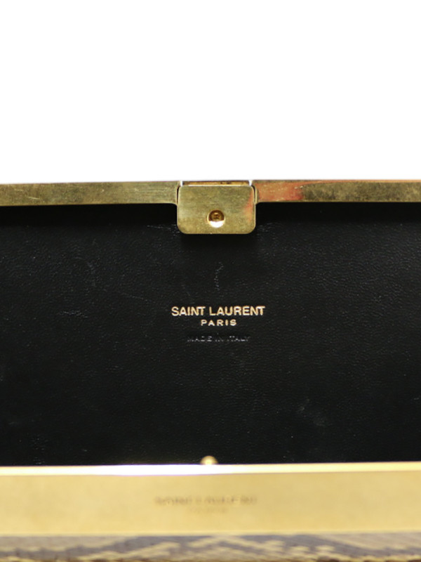 Minaudière Saint Laurent python et laiton