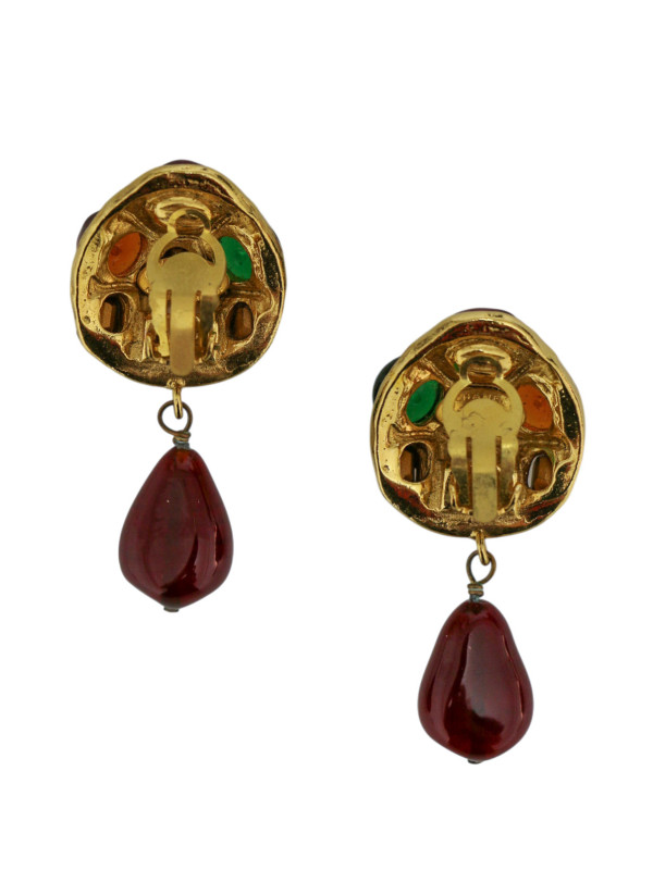 Chanel pendant earrings molten glass