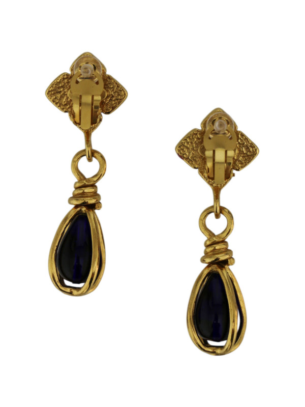 Boucles d'oreilles pâte de verre Chanel printemps 1995