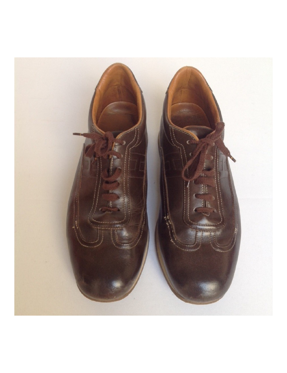 Basket en cuir marron HERMES T43,5