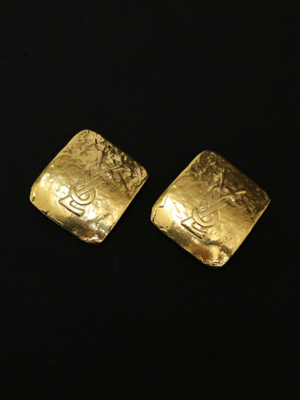 Clips Yves Saint Laurent rectangulaires vintage