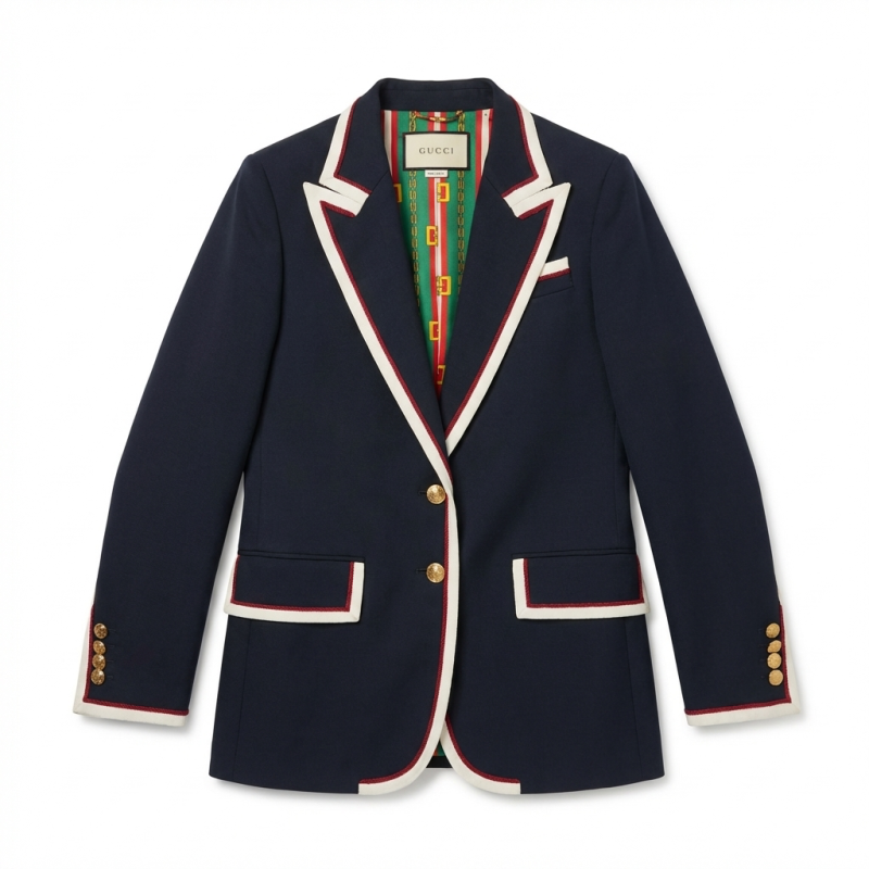 Veste Gucci bleu nuit gansée