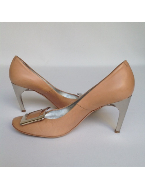 Escarpins  ROGER VIVIER T38 cuir pèche