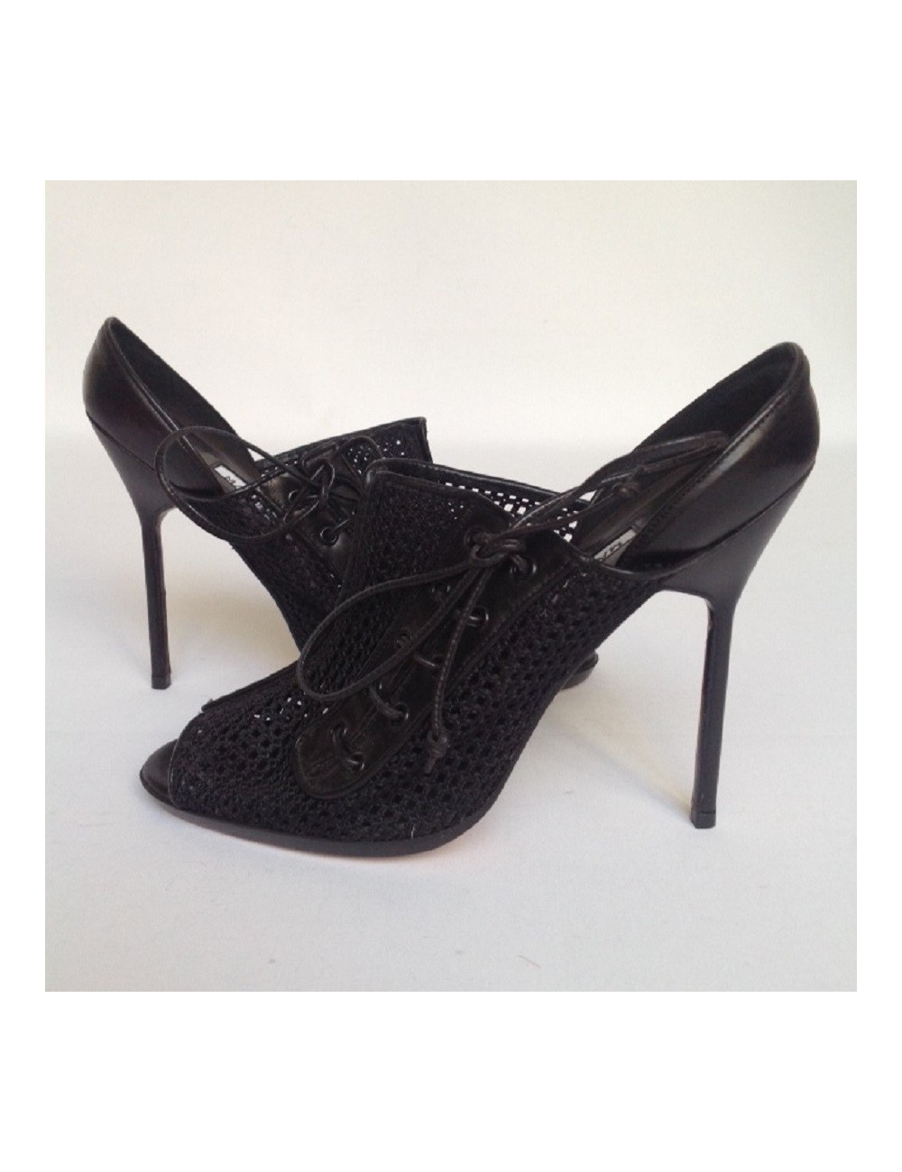 Sandales hautes noires MANOLO BLAHNIK T37,5