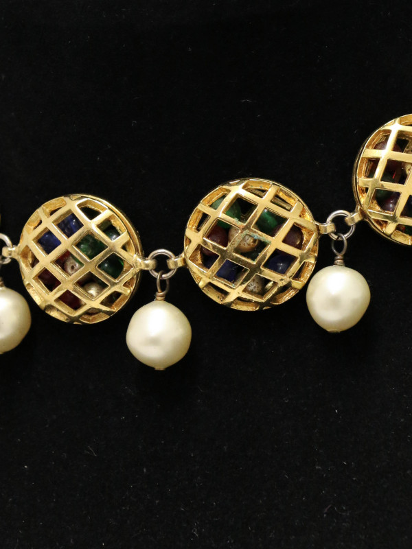 Collier à cages avec perles et boules Chanel 2