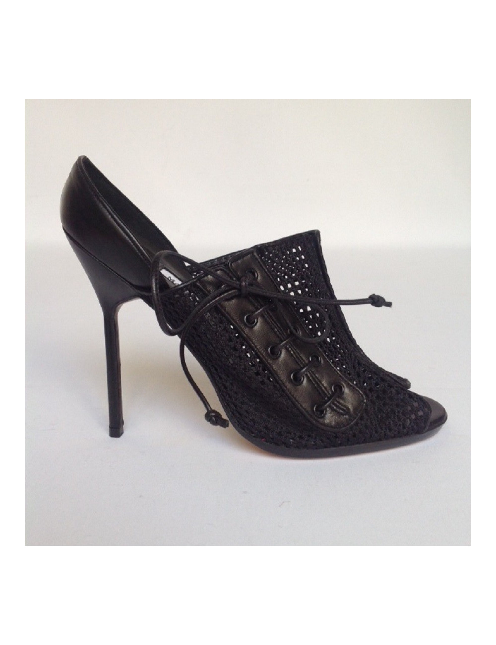 Sandales hautes noires MANOLO BLAHNIK T37,5
