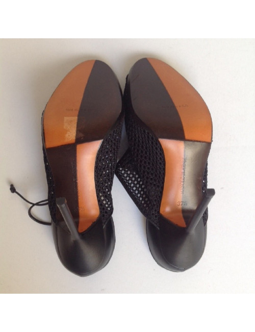 Sandales hautes noires MANOLO BLAHNIK T37,5