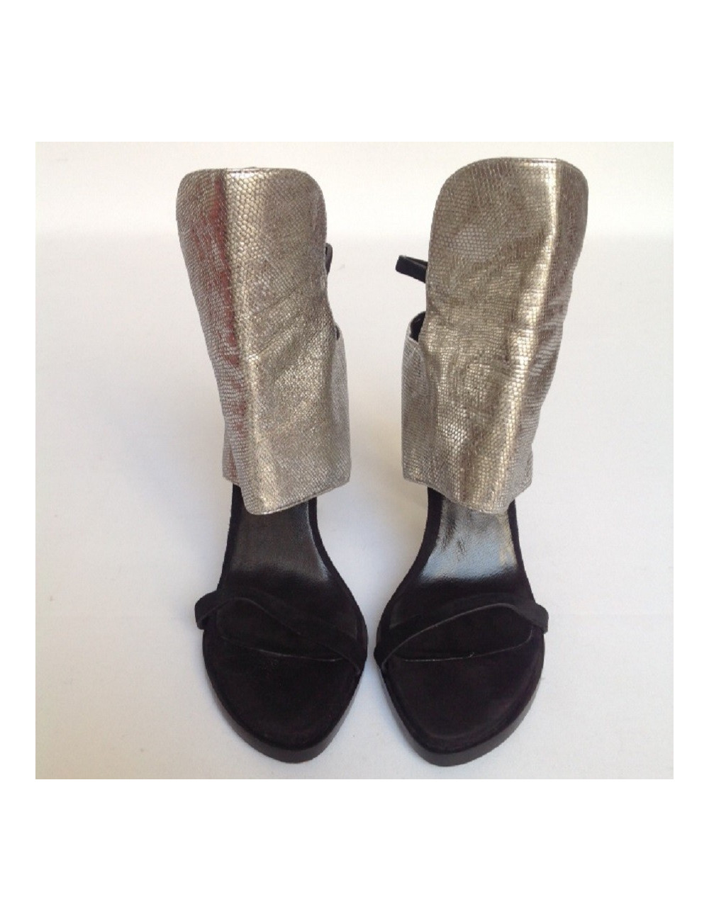 Sandales hautes montantes argentées ALEXANDER WANG T38,5