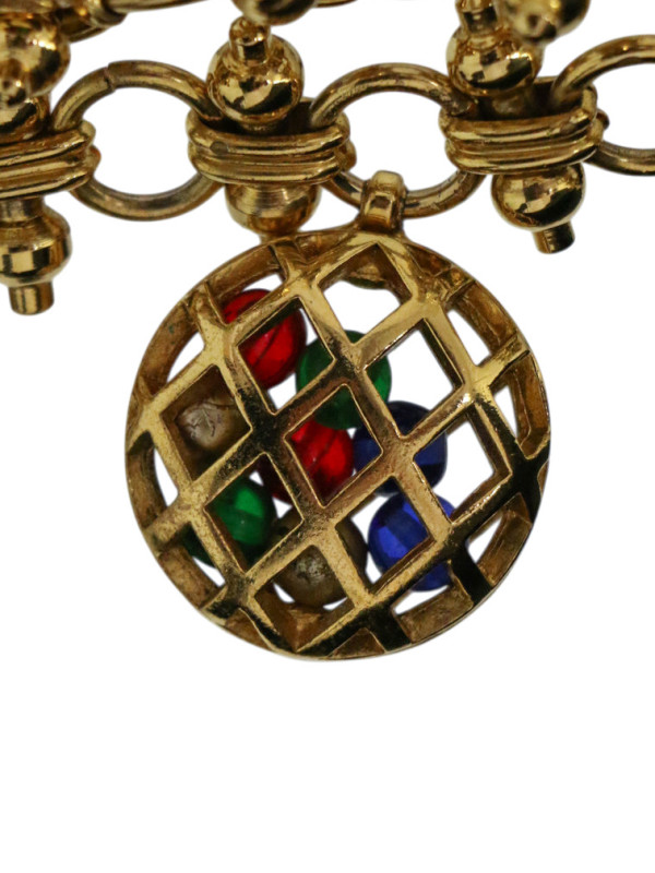 Collier à 8 pendentifs boules colorées Chanel