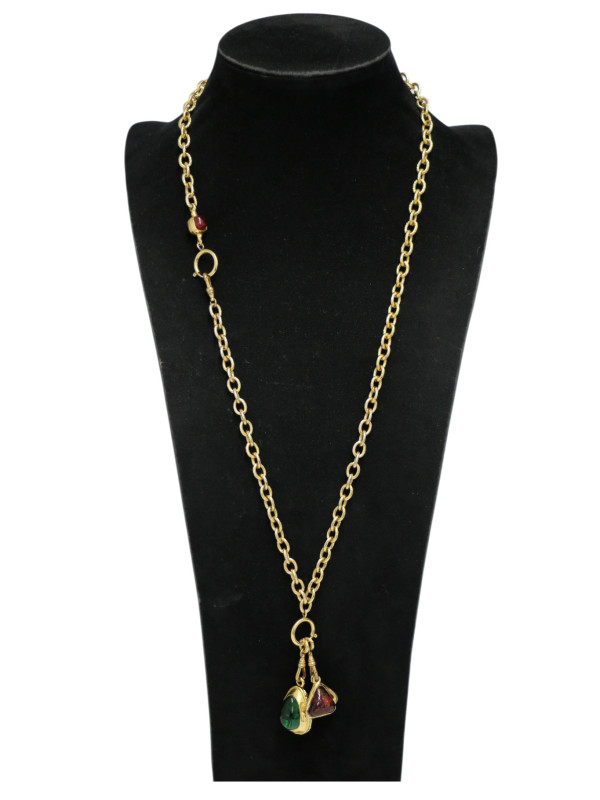 Collier charms en pâte de verre Chanel 2