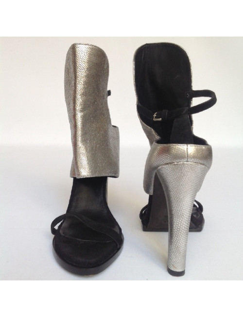 Sandales hautes montantes argentées ALEXANDER WANG T38,5