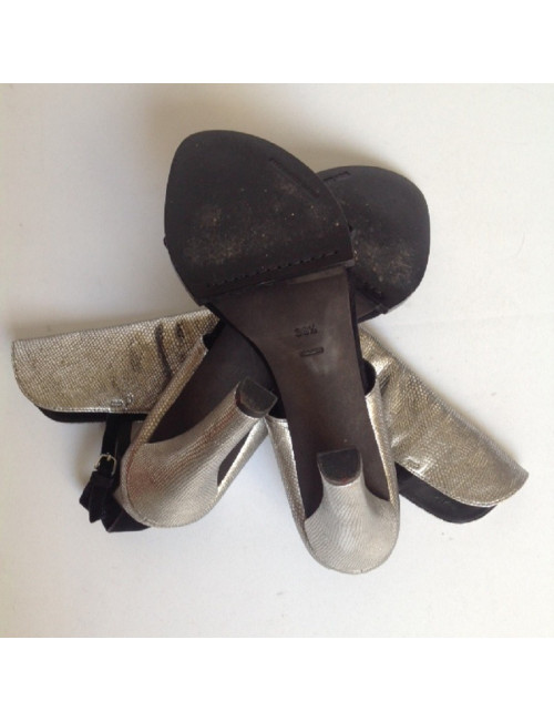 Sandales hautes montantes argentées ALEXANDER WANG T38,5