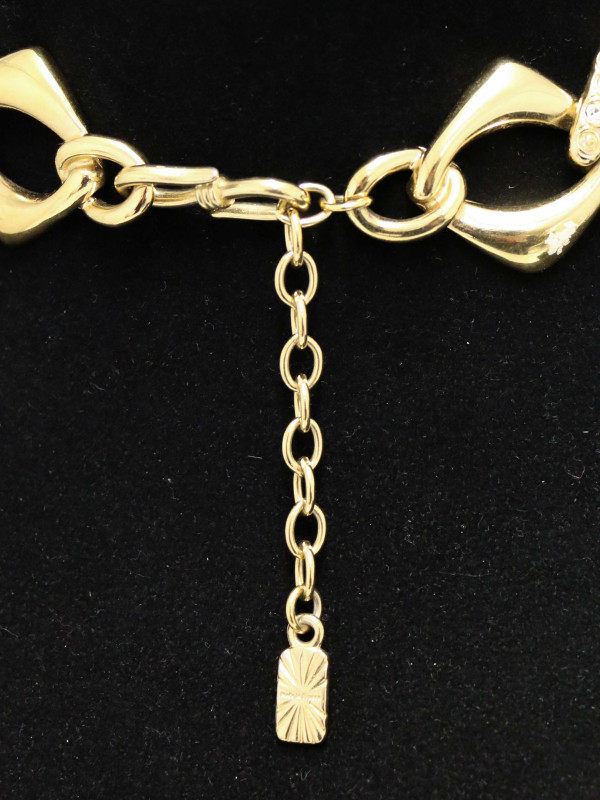 Ras de cou doré à strass Yves Saint Laurent