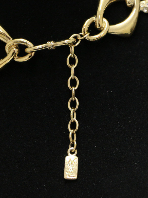 Ras de cou doré à strass Yves Saint Laurent