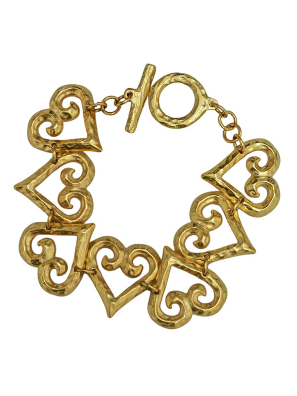Bracelet série de coeur martelés Yves Saint Laurent