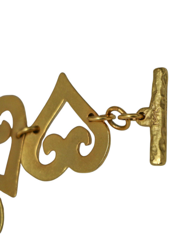 Bracelet YSL série de coeur dorés martelés