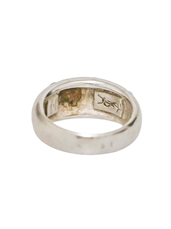 Bague YSL argent sertie de pierres bleues 2