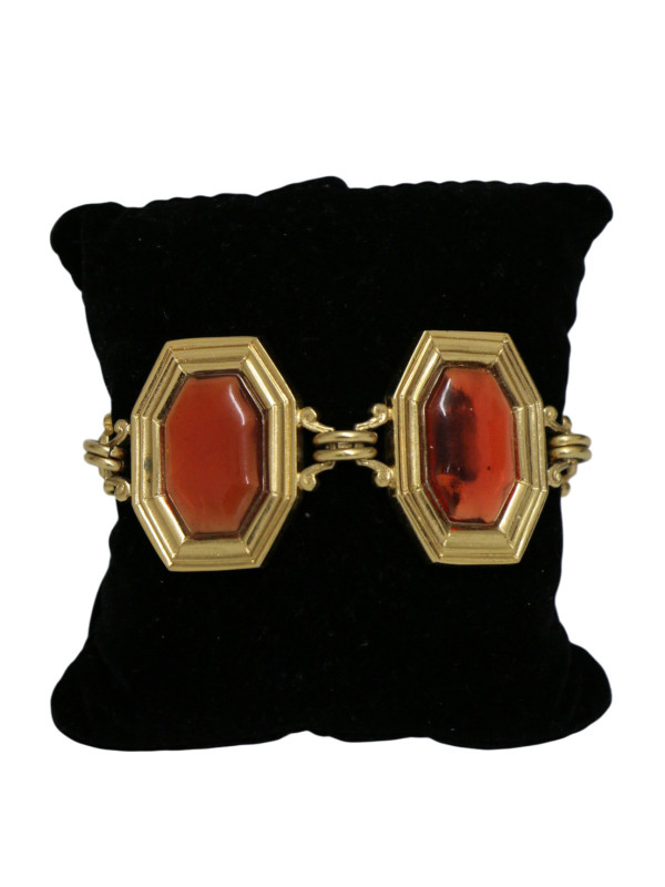 Bracelet doré vintage émaillé Yves Saint Laurent