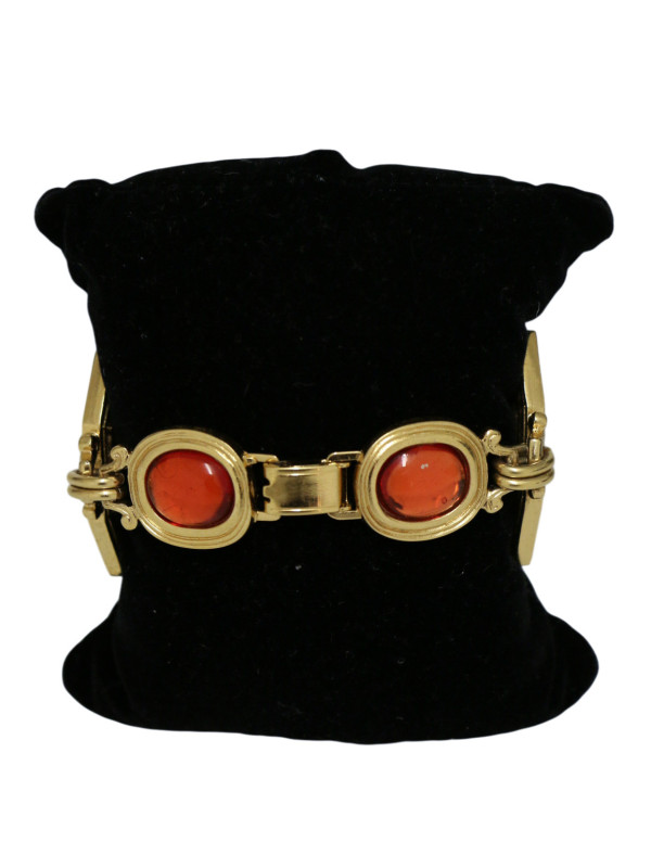 Bracelet doré vintage émaillé Yves Saint Laurent 2