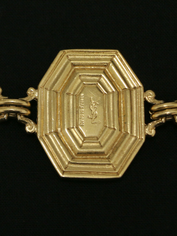 Bracelet doré vintage émaillé Yves Saint Laurent