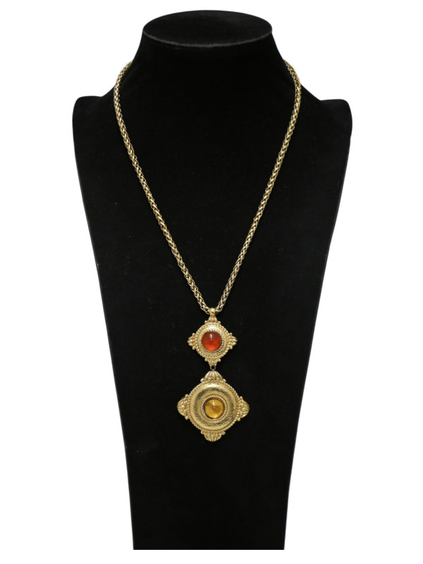 Couture Sautoir pendentif YVES SAINT LAURENT chaine palmier