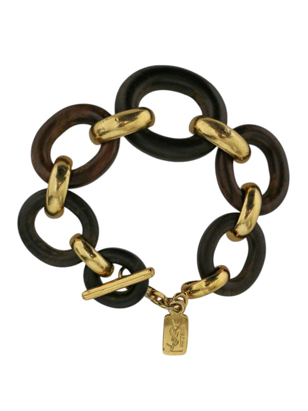 Bracelet avec des anneaux en ébène 1980 Yves Saint Laurent
