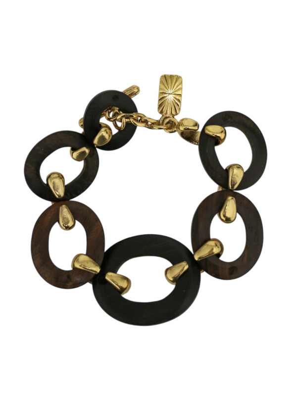 Bracelet avec des anneaux en ébène 1980 Yves Saint Laurent 2