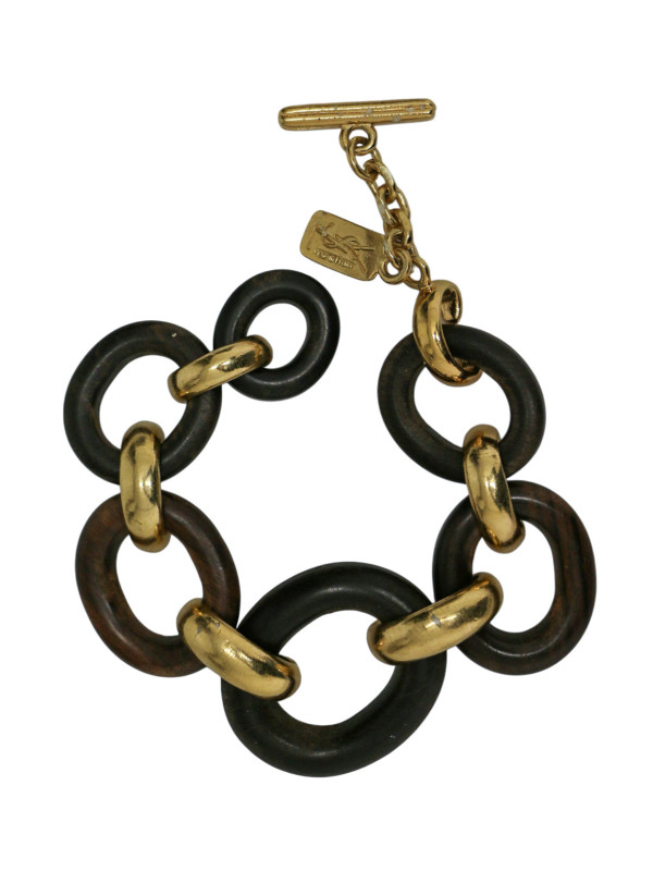 Bracelet YSL anneaux en ébène 1980