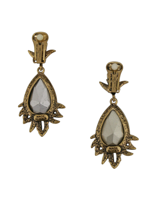 Clips Oscar De La Renta vert émeraude