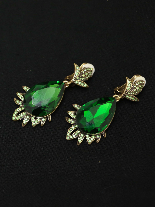 Pendants OSCAR DE LA RENTA vert émeraude