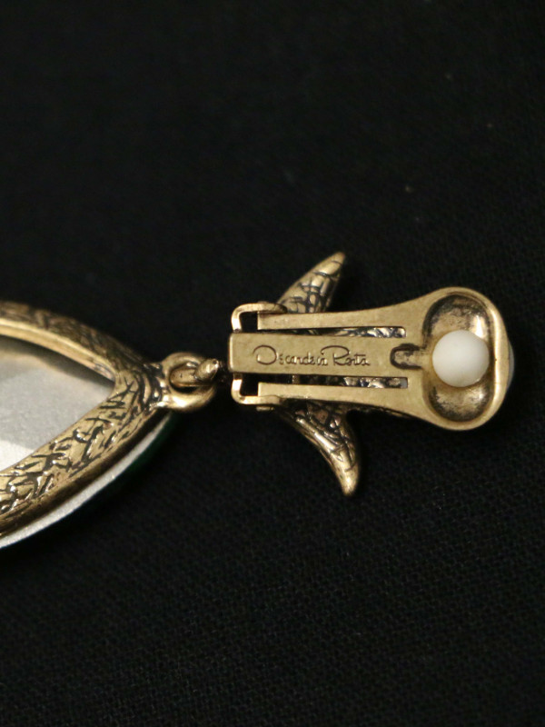 Pendants OSCAR DE LA RENTA vert émeraude