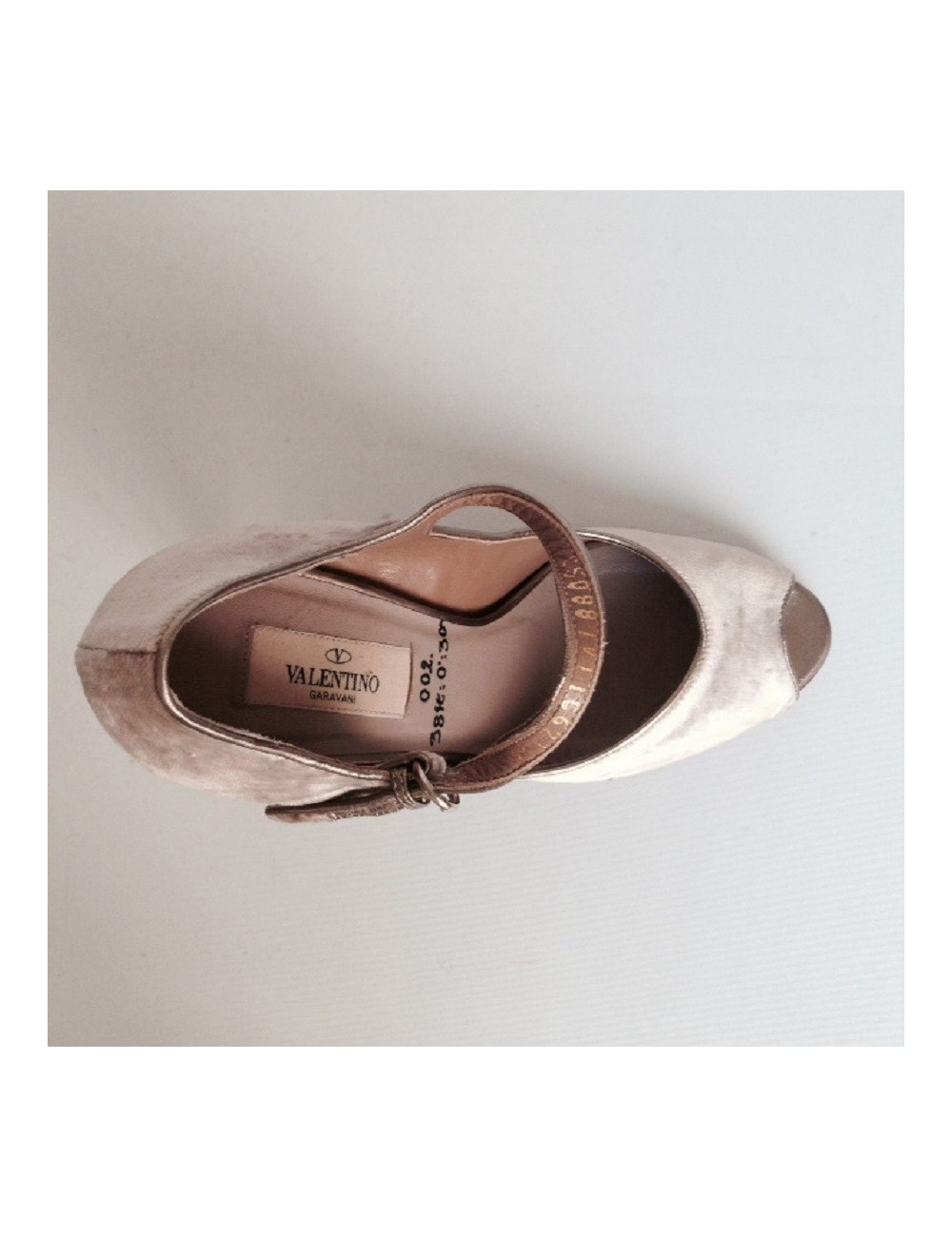 Sandales hautes en velours couleur vieux rose VALENTINO T38