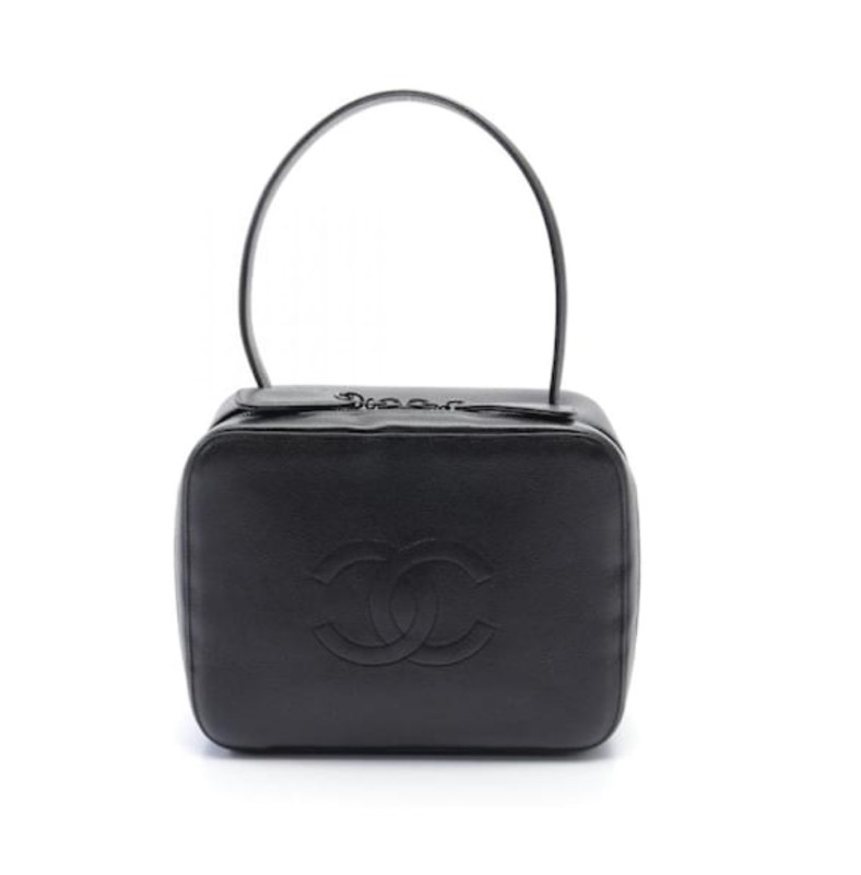Sac Chanel cuir grainé noir